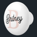 Modern Personalized Monogram and Name Pastel Pink  Ceramic Knob<br><div class="desc">Introducing our Modern Personalized Monogram and Name Pastel Pink Ceramic Knob, a stylish addition to your furniture or cabinets. This ceramic knob features a contemporary design in soft pastel pink, personalized with your monogram and name, adding a touch of elegance and uniqueness to your decor. Perfect for updating dressers, cabinets,...</div>