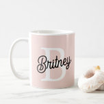 Modern Personalized Monogram and Name Pastel Pink Coffee Mug<br><div class="desc">Introducing our Modern Personalized Monogram and Name Pastel Pink Coffee Mug, a delightful addition to your morning routine or a thoughtful gift for someone special. This coffee mug features a modern design in soft pastel pink, personalized with your monogram and name for a custom touch. Perfect for enjoying your favourite...</div>