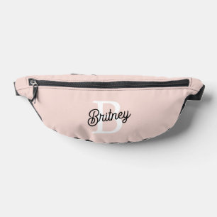 Modern Personalized Monogram and Name Pastel Pink Fanny Pack