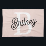 Modern Personalized Monogram and Name Pastel Pink Kitchen Towel<br><div class="desc">Introducing our Modern Personalized Monogram and Name Pastel Pink Kitchen Towel, a stylish addition to your kitchen decor. This kitchen towel features a contemporary design in soft pastel pink, personalized with your monogram and name for a custom touch. Perfect for drying dishes, wiping countertops, or as a decorative accent, it...</div>