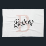 Modern Personalized Monogram and Name Pastel Pink Kitchen Towel<br><div class="desc">Introducing our Modern Personalized Monogram and Name Pastel Pink Kitchen Towel, a stylish addition to your kitchen decor. This kitchen towel features a contemporary design in soft pastel pink, personalized with your monogram and name for a custom touch. Perfect for drying dishes, wiping countertops, or as a decorative accent, it...</div>