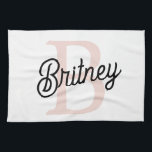 Modern Personalized Monogram and Name Pastel Pink Kitchen Towel<br><div class="desc">Introducing our Modern Personalized Monogram and Name Pastel Pink Kitchen Towel, a stylish addition to your kitchen decor. This kitchen towel features a contemporary design in soft pastel pink, personalized with your monogram and name for a custom touch. Perfect for drying dishes, wiping countertops, or as a decorative accent, it...</div>