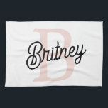 Modern Personalized Monogram and Name Pastel Pink Kitchen Towel<br><div class="desc">Introducing our Modern Personalized Monogram and Name Pastel Pink Kitchen Towel, a stylish addition to your kitchen decor. This kitchen towel features a contemporary design in soft pastel pink, personalized with your monogram and name for a custom touch. Perfect for drying dishes, wiping countertops, or as a decorative accent, it...</div>