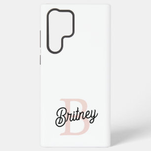 Modern Personalized Monogram and Name Pastel Pink Samsung Galaxy Case