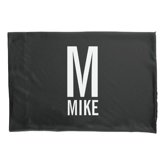 Modern Personalized Monogram and Name Pillowcase (Front)