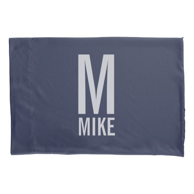Modern Personalized Monogram and Name Pillowcase (Front)