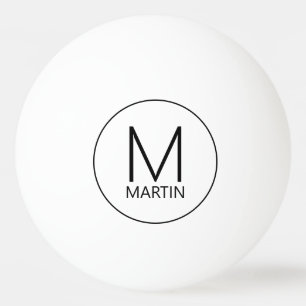 Modern Personalized Monogram and Name Ping Pong Ba Ball