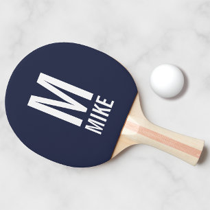 Modern Personalized Monogram and Name Ping Pong Paddle