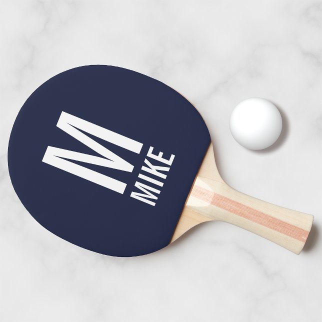 Modern Personalized Monogram and Name Ping Pong Paddle (Creator Uploaded)