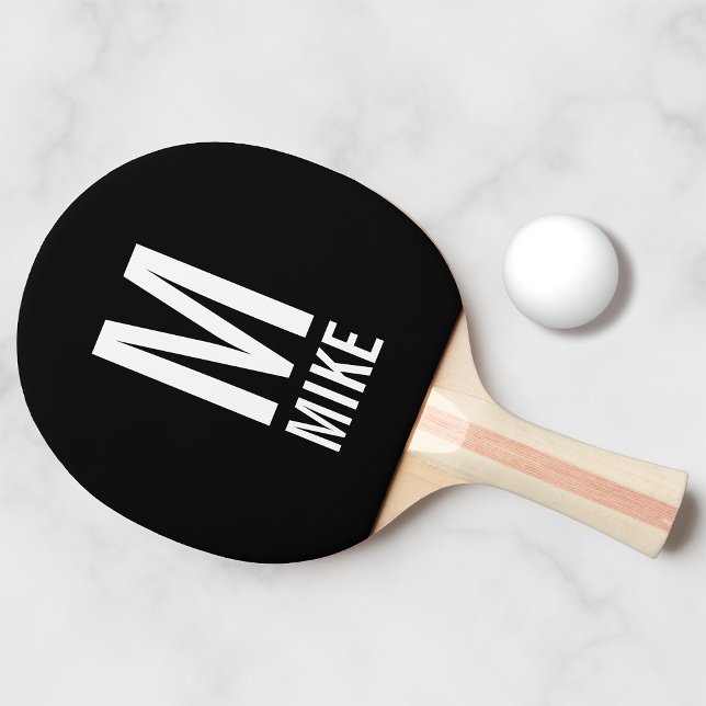 Modern Personalized Monogram and Name Ping Pong Paddle (Creator Uploaded)