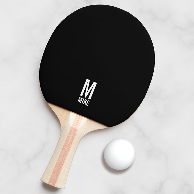Modern Personalized Monogram and Name Ping Pong Paddle (Creator Uploaded)
