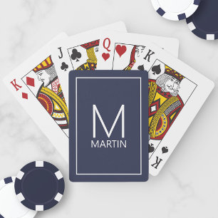 Modern Personalized Monogram and Name Playing Card