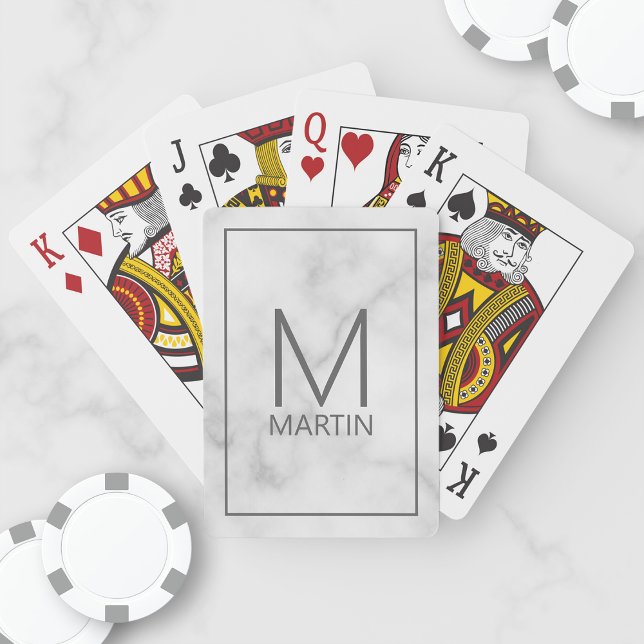 Modern Personalized Monogram and Name Playing Card (Creator Uploaded)