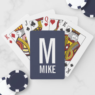 Modern Personalized Monogram and Name Playing Cards