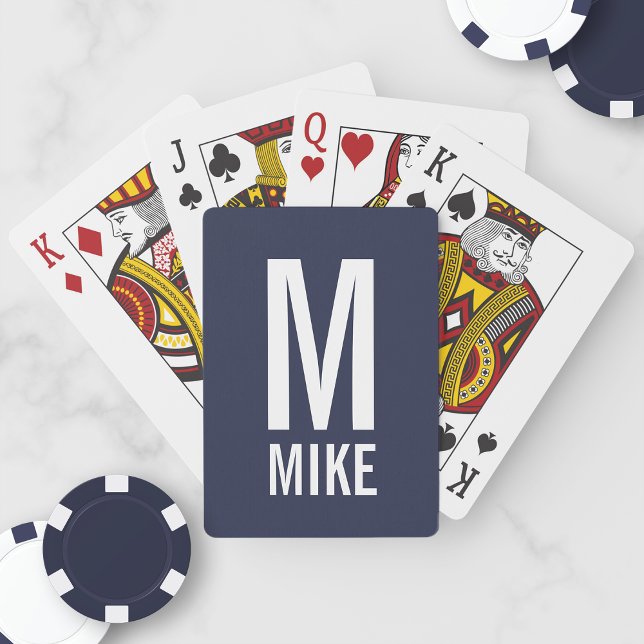Modern Personalized Monogram and Name Playing Cards (Creator Uploaded)