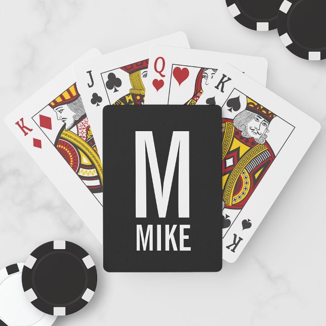 Modern Personalized Monogram and Name Playing Cards (Creator Uploaded)