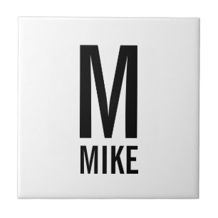 Modern Personalized Monogram and Name Tile