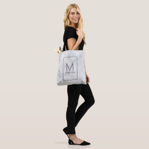 Modern Personalized Monogram and Name Tote Bag