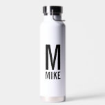 Modern Personalized Monogram and Name Water Bottle<br><div class="desc">Modern Monogram Design featuring personalized monogram and name in modern bold sans serif font style.

Perfect gift for dad,  husband,  grandparents and more.</div>