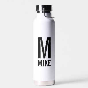 Modern Personalized Monogram and Name Water Bottle