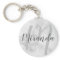 Modern Personalized Monogram and Name White Marble