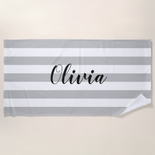 Modern Personalized Monogram Beach Towel