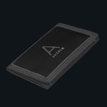 Modern Personalized Monogram Black Grey Trifold Wallet<br><div class="desc">Modern elegant and understated masculine monogram initial and personalized name on a nylon wallet in a classic minimal,  professional-looking sans-serif font.</div>