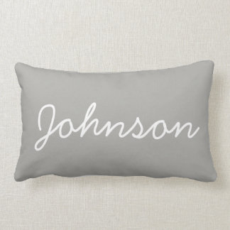 Modern Personalized Monogram Grey Throw Pillow