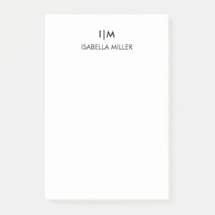 Modern Personalized Monogram Name Post-it Notes