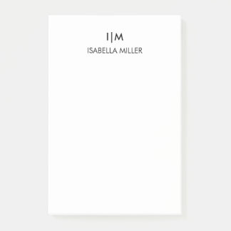 Modern Personalized Monogram Name Post-it Notes