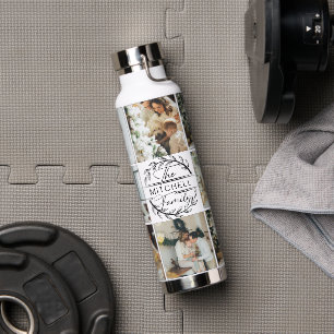 Modern Personalized Monogram & Photo Collage Water Water Bottle