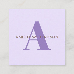 Modern Personalized Monogram  Square Business Card