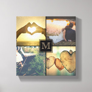 Modern Personalized Monogramed Photo Canvas Print
