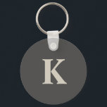 Modern personalized Monogrammed Keychain<br><div class="desc">This cute keychain featuring your initial on both sides of the keychain with stylish grey colours.
Custom it now to add your initial monogram.</div>