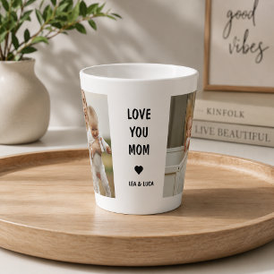 Modern Personalized Mother's Day  – Love You Mom Latte Mug