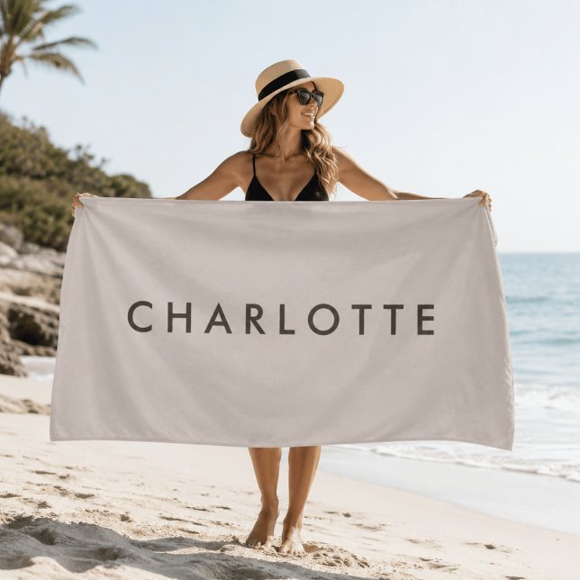 Modern Personalized Name Beach Towel (Creator Uploaded)