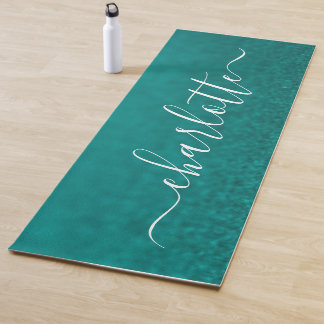Modern Personalized Name Chic Calligraphy Yoga Mat