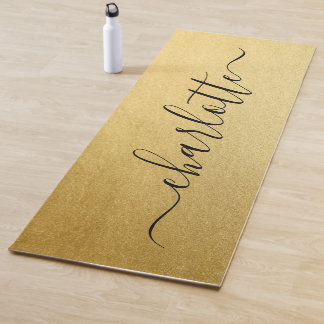 Modern Personalized Name Chic Calligraphy Yoga Mat