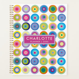 Modern Personalized Name Colourful Circles 2023 Planner