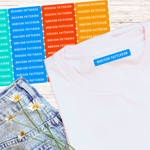 Modern Personalized Name Cyan Blue Orange Yellow