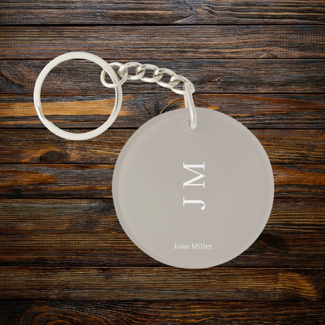 Modern Personalized Name & Initials Keychain (Creator Uploaded)