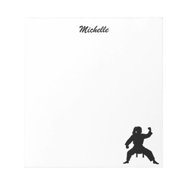 Modern Personalized Name Karate / Taekwondo / judo Notepad (Front)