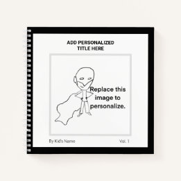 Modern Personalized Name Monogram Kids Art Notebook