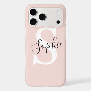 Modern Personalized Name Monogram Pastel Pink