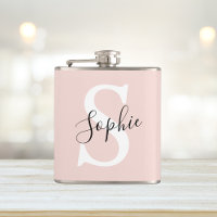 Modern Personalized Name Monogram Pastel Pink
