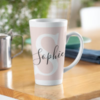 Modern Personalized Name Monogram Pastel Pink