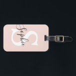 Modern Personalized Name Monogram Pastel Pink Luggage Tag<br><div class="desc">Modern Personalized Name Monogram Pastel Pink</div>