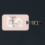 Modern Personalized Name Monogram Pastel Pink Luggage Tag<br><div class="desc">Modern Personalized Name Monogram Pastel Pink</div>