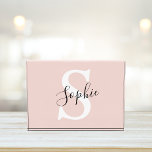 Modern Personalized Name Monogram Pastel Pink Photo Block<br><div class="desc">Modern Personalized Name Monogram Pastel Pink</div>
