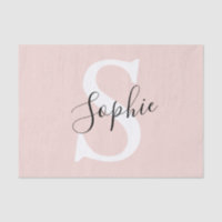 Modern Personalized Name Monogram Pastel Pink